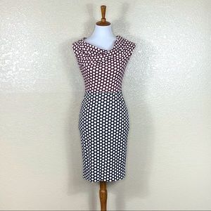 Escada Diarina Honeycomb Print Sheath Dress Size 32